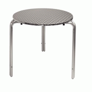 Table bistro empilable en acier inoxydable - ronde ou carrée - anti-rouille - usage intérieur et extérieur Table bistro empilable en acier inoxydable - ronde ou carrée - anti-rouille - usage intérieur et extérieur