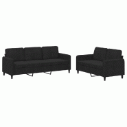 VidaXL Ensemble de canapés 2 pcs noir velours Modèle Orion Bois - 3202019