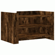 VidaXL Table basse chêne fumé 80x50x50 cm bois d'ingénierie Modèle Sirius Bois - 848343