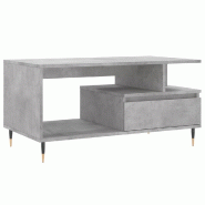 VidaXL Table basse Gris béton 90x49x45 cm Bois d'ingénierie Modèle Atlas Office - 831016