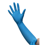 50 gants d'examens antivirus manchettes extra-longues à usage unique CE en nitrile bleu non poudré - GNNPBL-IM02/VRMXL_0