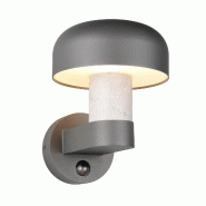 Applique murale détecteur de mouvement couleur béton culot E27 IP54 fonte d'aluminium - Trio - Fraser - gris 4017807650242