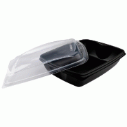 Barquette Deliverypack plat chaud+couvercle 950 ml 23,2x17,2x6 cm PP - par 30