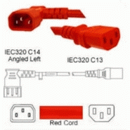 Câble d'alimentation C13/C14 10A ROUGE ANGLED