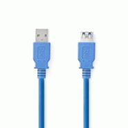 Câble Usb 3.0 A Mâle - A Femelle 2,0 M Bleu Usage Non Intensif Nedis - bleu 3665476641750 Câble Usb 3.0 A Mâle - A Femelle 2,0 M Bleu Usage Non Intensif Nedis - bleu 3665476641750