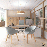 Chaise visiteurs Tilos pieds bois - Mobel linea - Rouge_1