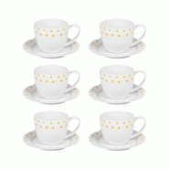 Coffret de 6 tasses à café avec sous tasses Marguerite 10 cl - Blanc Rond Porcelaine Table Passion 9x6.5 cm - blanc porcelaine 3106232721342 Coffret de 6 tasses à café avec sous tasses Marguerite 10 cl - Blanc Rond Porcelaine Table Passion 9x6.5 cm - blanc porcelaine 3106232721342