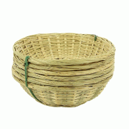 Corbeilles bambou rondes "Chine" en lot de 6 - Ø18x6cm - par 12