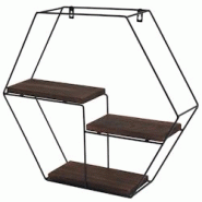 Décoshop26 - Étagère murale suspendue 3 étagères en métal et bois marron foncé design industriel 43x49x11 cm 04_0008658 - marron 3000262665518 Décoshop26 - Étagère murale suspendue 3 étagères en métal et bois marron foncé design industriel 43x49x11 cm 04_0008658 - marron 3000262665518