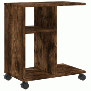 Décoshop26 - Table d'appoint console d'entrée meuble de salon sur roulettes en bois d'ingénierie marron DEC032327 - marron Bois massif 3000258922694