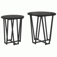 Ensemble de tables d'appoint 2 pcs Chêne noir Modèle Aero Terrasse - 869720