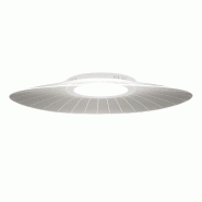 Fabas Luce Plafonnier Led Intégré Vela 40 W 5400 Lm 3000 K Blanc Chaud, Structure En Métal Et Méthacrylate Blanc, 78 X 55 Cm, Design Moderne Et É