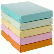 Falken Lot de 5 Boîte PureBox Pastel A4 haut. 40 mm, en carton ép. 1,25 mm, coloris assortis - multicolore en carton 22001952000F