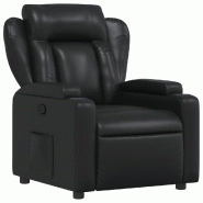 Fauteuil inclinable en similicuir noir Modèle Dalmoris - 372427