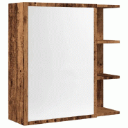 Helloshop26 - Armoire à miroir murale rustique rangement salle de bain 62,5 x 20,5 x 64 cm en bois vieux bois 02_0050783 - verre 3000236566278
