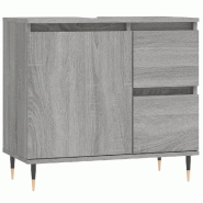 Helloshop26 - Armoire de bain sonoma gris 65 x 33 x 60 cm avec grands tiroirs et porte design industriel en bois d'ingénierie gris 02_0049038 - gris