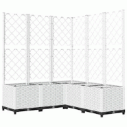 Helloshop26 - Jardinière bac lit surélevé plantes fleurs terrasse jardin avec treillis 120 x 120 x 136 cm PP blanc 02_0038226 - 3000214145686 Helloshop26 - Jardinière bac lit surélevé plantes fleurs terrasse jardin avec treillis 120 x 120 x 136 cm PP blanc 02_0038226 - 3000214145686