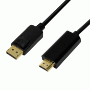 LogiLink Câble de connexion DisplayPort 1.2-HDMI 1.4, 1,0 m, 1 m - noir 4052792052282 LogiLink Câble de connexion DisplayPort 1.2-HDMI 1.4, 1,0 m, 1 m - noir 4052792052282