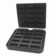 Maxima - 9374321 moule à tartelettes rectangulaire 15 pièces 90x30/85x26 mm hauteur 19 mm plaque de cuisson 380x328 mm - 9374321