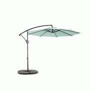 Merax parasol déporté 294 x 294 cm, manivelle et inclinaison, UPF50+, déperlant, 8 baleines, bleu-vert pastel - bleu multi-matériau W2021P235021