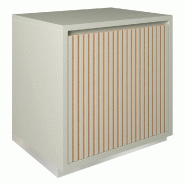 Meuble Vertigo T01 1 porte MDF naturel et blanc mat 60x47x60 cm