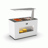 Module Buffet chaud Bain Marie 3 bacs GN 1/1 avec pare-haleine | Sayl