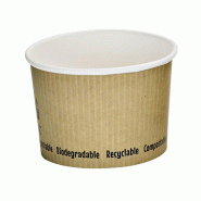 Nvase ECOLOMIQUE - 25 Pcs - Pot à soupe carton blanc 230 ml Ø 90 mm 90 x 75 x 62 mm - en carton NVS210PLAS8