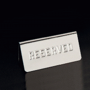 Plaque de table Reserved 12x5,4x5,9cm inox