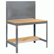 PROREGAL Etabli BUFFALO avec paroi à outils | HxLxP 84x150x61cm | Capacité de charge 600kg | Gris - gris métal PR_RS37-09 PROREGAL Etabli BUFFALO avec paroi à outils | HxLxP 84x150x61cm | Capacité de charge 600kg | Gris - gris métal PR_RS37-09