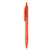 Stylo à bille en plastique - grip en caoutchouc coloré - couleur orange - encore bleue Stylo à bille en plastique - grip en caoutchouc coloré - couleur orange - encore bleue