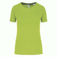 T-shirt de sport à col rond recyclé femme Lime M 100% Polyester - M vert 3663639097543