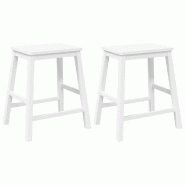 VidaXL Chaises de bar 2 pcs blanc bois massif d'hévéa Modèle Apex Contemporain - blanc 4102582