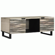 VidaXL Table basse Beige et Noir 100 x 54 x 40 cm Bois d'acacia massif Modèle Sirius Horizon - 4017984