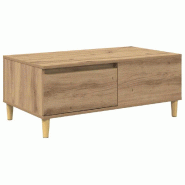 VidaXL Table basse Chêne artisanal 90 x 50 x 35 cm Bois d'ingénierie Modèle Luna Ronde - 881193