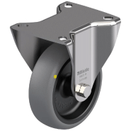 Roulette fixe de 100 mm en acier inoxydable avec thermoplastique gris conducteur d'électricité Roulette fixe de 100 mm en acier inoxydable avec thermoplastique gris conducteur d'électricité