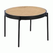AC ANGEL CERDA Angel Cerdá Table basse ronde en rotin, bois noir et acier noir 2111C Ø66 x 40 - noir Bois manufacturé 8435631024101 AC ANGEL CERDA Angel Cerdá Table basse ronde en rotin, bois noir et acier noir 2111C Ø66 x 40 - noir Bois manufacturé 8435631024101