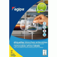 Apli 3825 étiquettes blanches enlevables, format 22 x 16 mm (25 feuilles A4 / cdt) - 3270241196016
