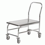 Chariot inox 18/0 (304) 1 dossier fixe 1 plateau réhaussé