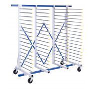 Chariot De Séchage Combinable Acier Bleu - 15 étages, Charge 25 Kg Par Niveau - Roulettes 360° - Pour Atelier Peinture, Bricolage, Plâtre