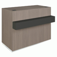 Comptoir Cage noyer foncé repose sac noir 1 tiroir 2 tablettes 120x60/76x93cm