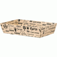Corbeille carton bière motif Tour du monde 34x21x7,3 cm
