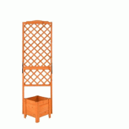 COSTWAY Bac à Fleurs avec Treille en Bois - orange Bois manufacturé SF5143AD