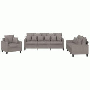 Ensemble de canapés 3 pcs avec coussins taupe tissu Modèle AbriPatio 27 - 8721012066069
