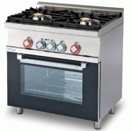 Fourneau gaz 2 feux sur four électrique multifonction 80 cm | MagicLotus 600 - Porte(s) vitrée(s)