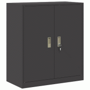 Helloshop26 - Armoire de rangement moderne avec portes verrouillables 80 x 40 x 90 cm en acier laminé à froid noir 02_0054833 - noir acier 300023868