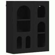 Helloshop26 - Armoire suspendue moderne rangement salle de bain 59 x 20 x 71 cm grand espace de stockage en bois d'ingénierie noir 02_0054783 - noir