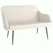 Helloshop26 - Banc banquette crème 110 x 76 x 80 cm velours 02_0010513 - métal 3000578947766