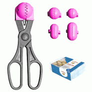 La Croquetera - Pack d'Ustensile Multifonction avec 4 Moules Interchangeables et 20 Plateaux de Conservation pour Croquettes Couleur Rose - rose plast