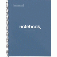 MIQUELRIUS Lot de 5 Cahier Emotions A4, 240p./120 feuilles 90 g/m², reliure intégrale, couverture carton bleu marine, quadrillé 5x5 - 8422593460634