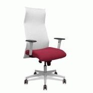 Piqueras y Crespo - Fauteuil de direction Albacete en malla blanche et bali granate, base et bras blancs, roues parquet 65mm - Rouge multi-matériau 13SM10B933B354BR65G Piqueras y Crespo - Fauteuil de direction Albacete en malla blanche et bali granate, base et bras blancs, roues parquet 65mm - Rouge multi-matériau 13SM10B933B354BR65G